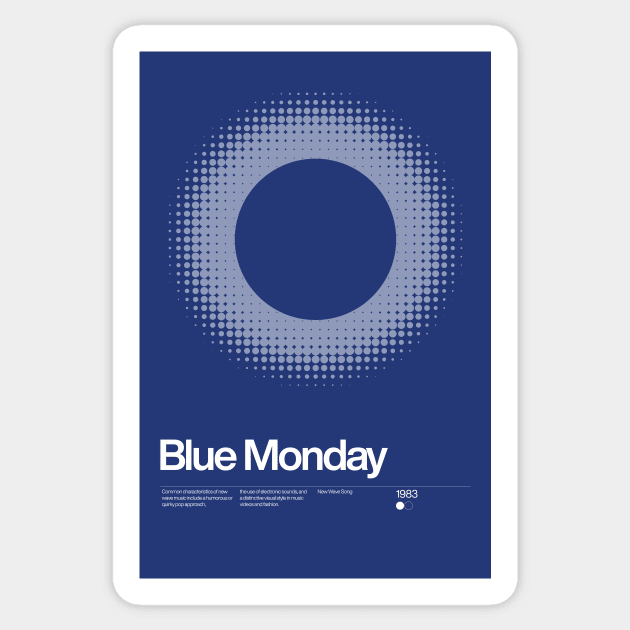 Blue Monday Inspired Lyrics Design Sticker by sub88